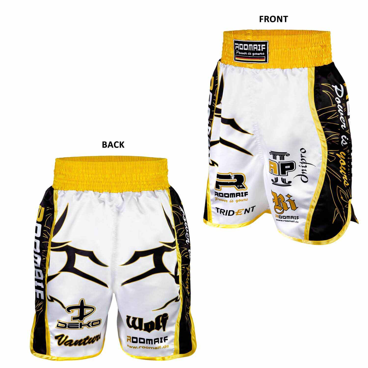 ROOMAIF FEROCIOUS BOXING SHORTS (GENTS) YELLOW/BLACK