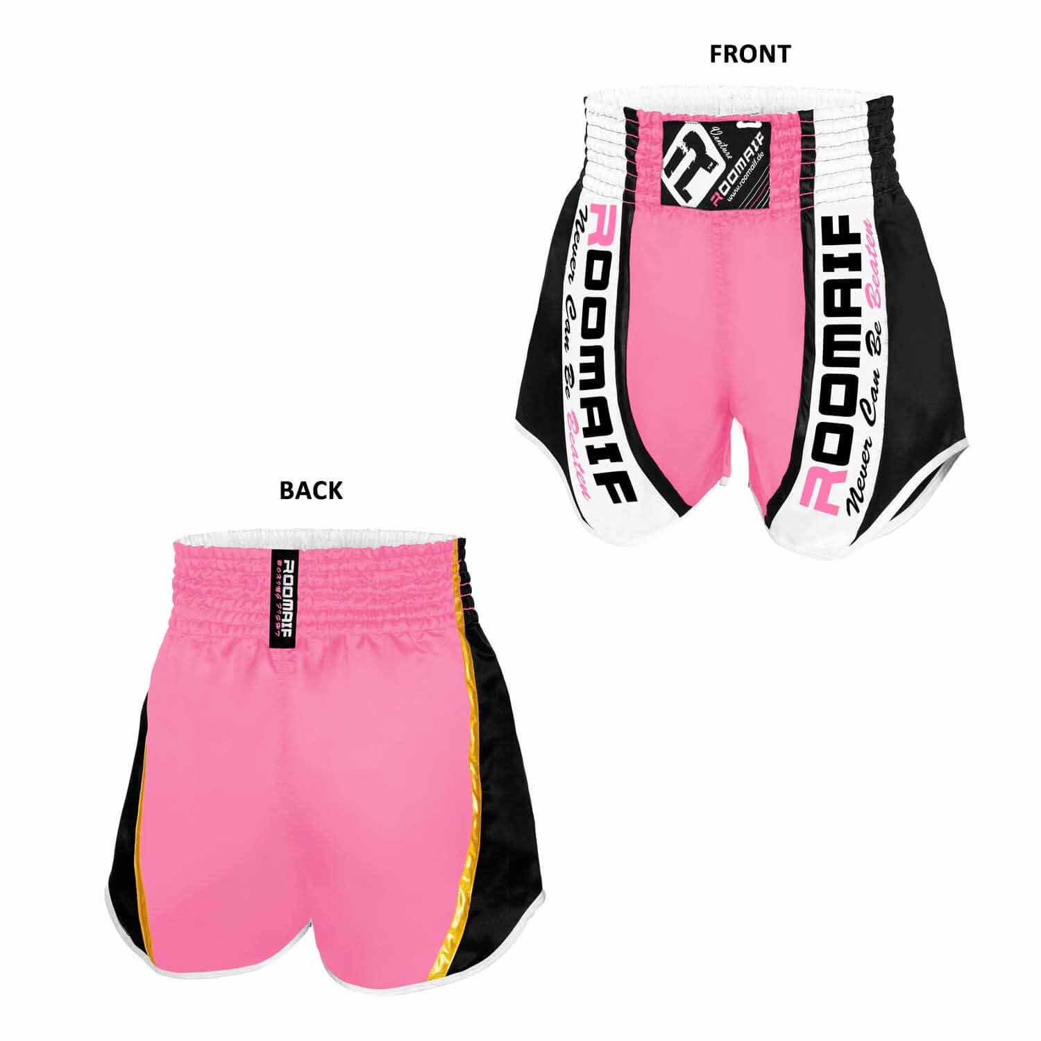 ROOMAIF VICTORY BOXING SHORTS (LADIES) PINK/BLACK