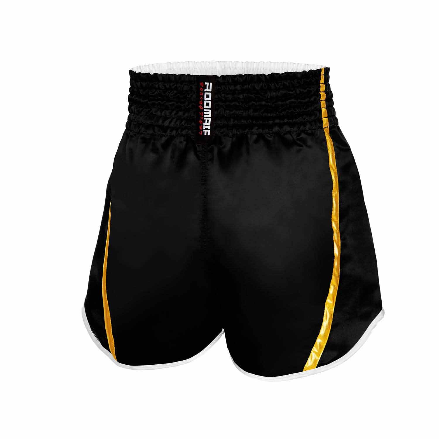 ROOMAIF VICTORY BOXING SHORTS (LADIES) BLACK/WHITE