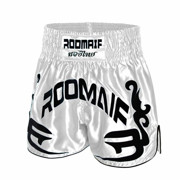 ROOMAIF RDIG MUAY THAI SHORTS WHITE