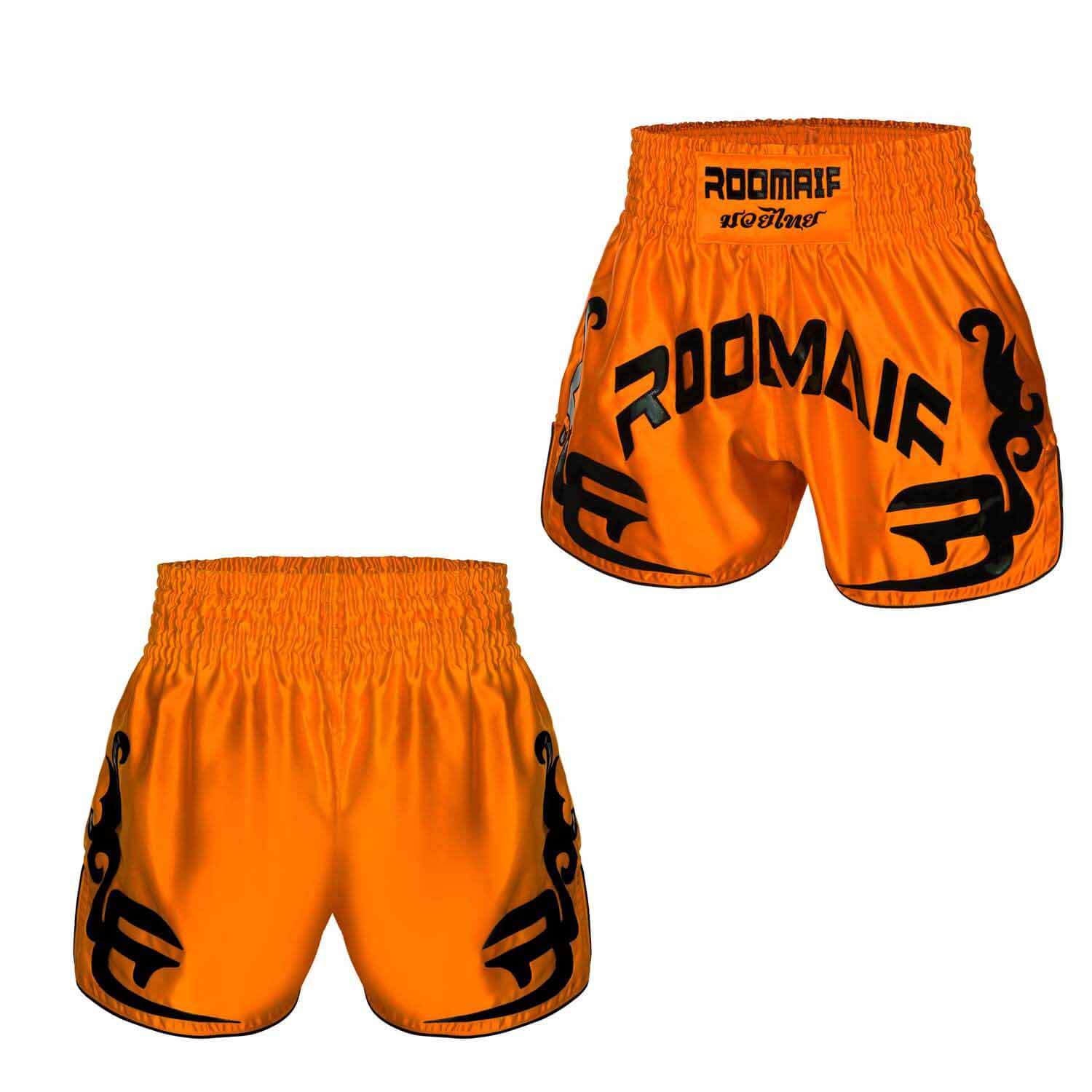 ROOMAIF RDIG MUAY THAI SHORTS ORANGE/BLACK