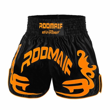 ROOMAIF RDIG MUAY THAI SHORTS BLACK/ORANGE