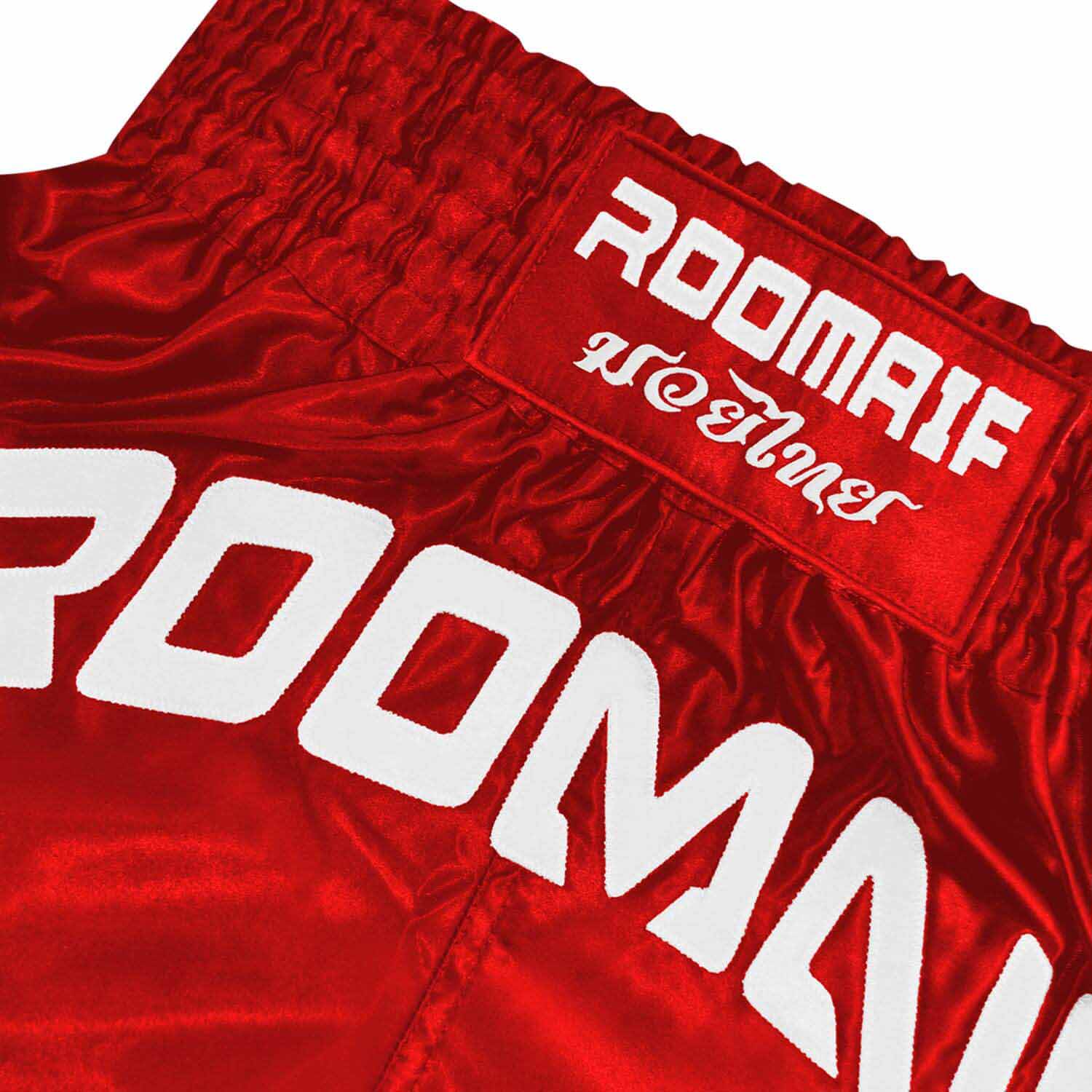 ROOMAIF RDIG MUAY THAI SHORTS RED/WHITE