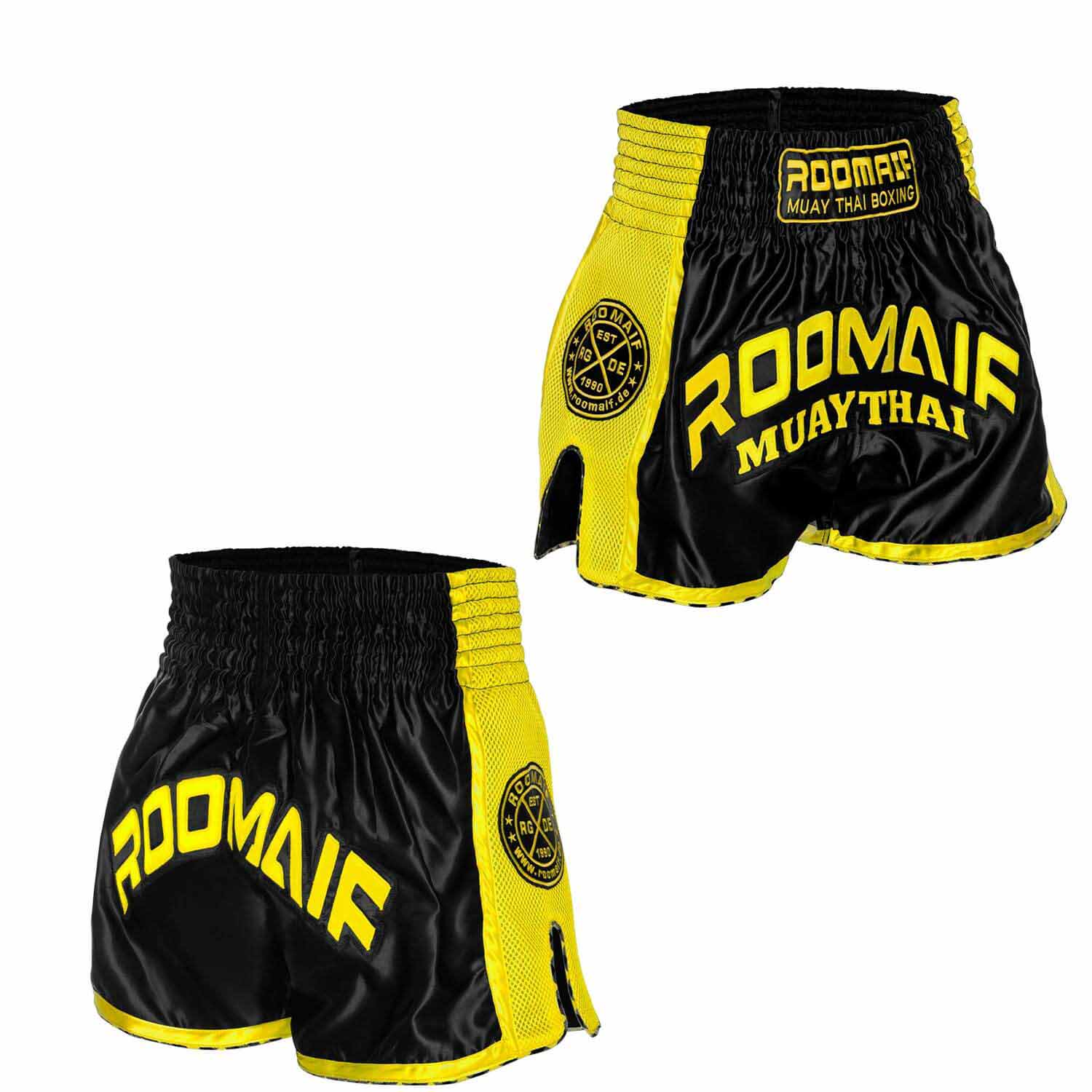ROOMAIF VICTORY MUAY THAI SHORTS YELLOW/BLACK