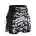 ROOMAIF CAMO MUAY THAI SHORTS BLACK/WHITE