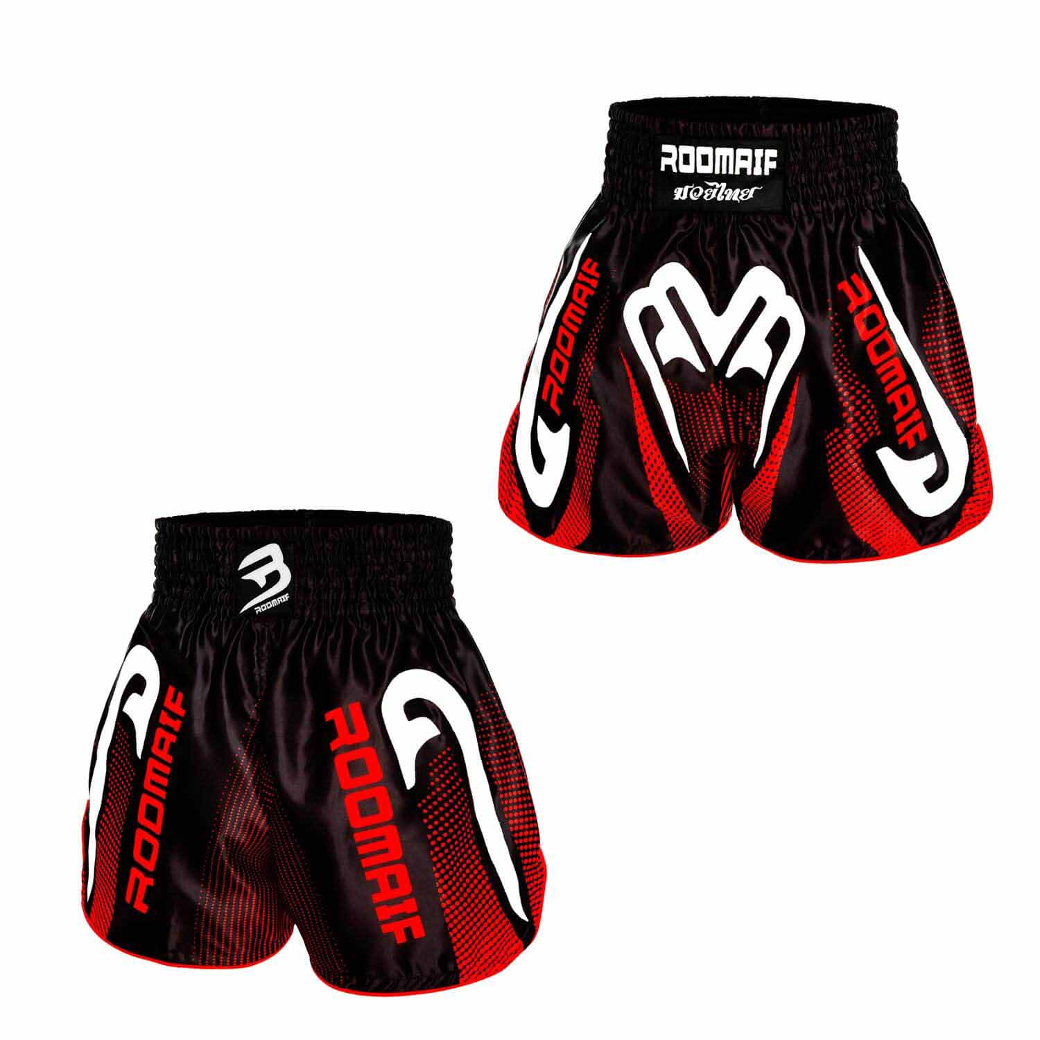 ROOMAIF SPAR MUAY THAI SHORTS BLACK/RED