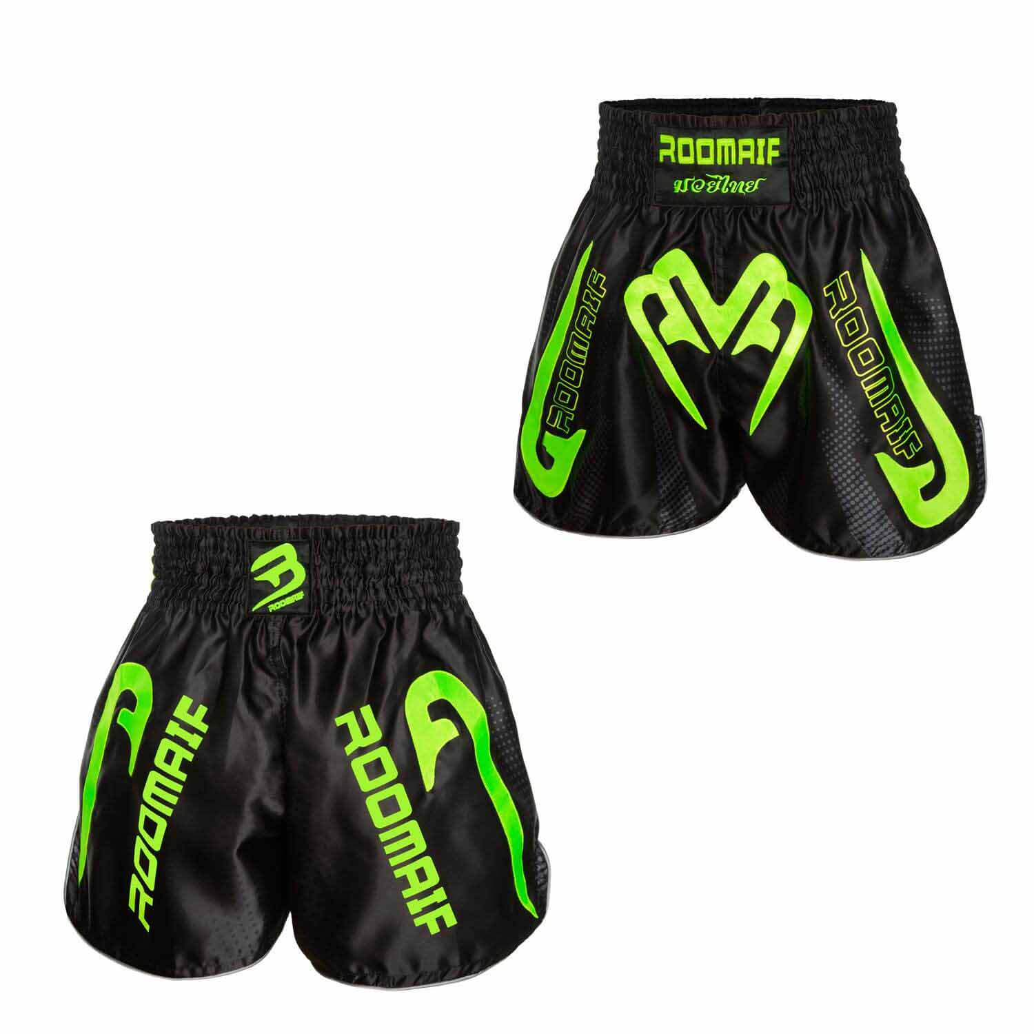 ROOMAIF SPAR MUAY THAI SHORTS FL.GREEN/BLACK